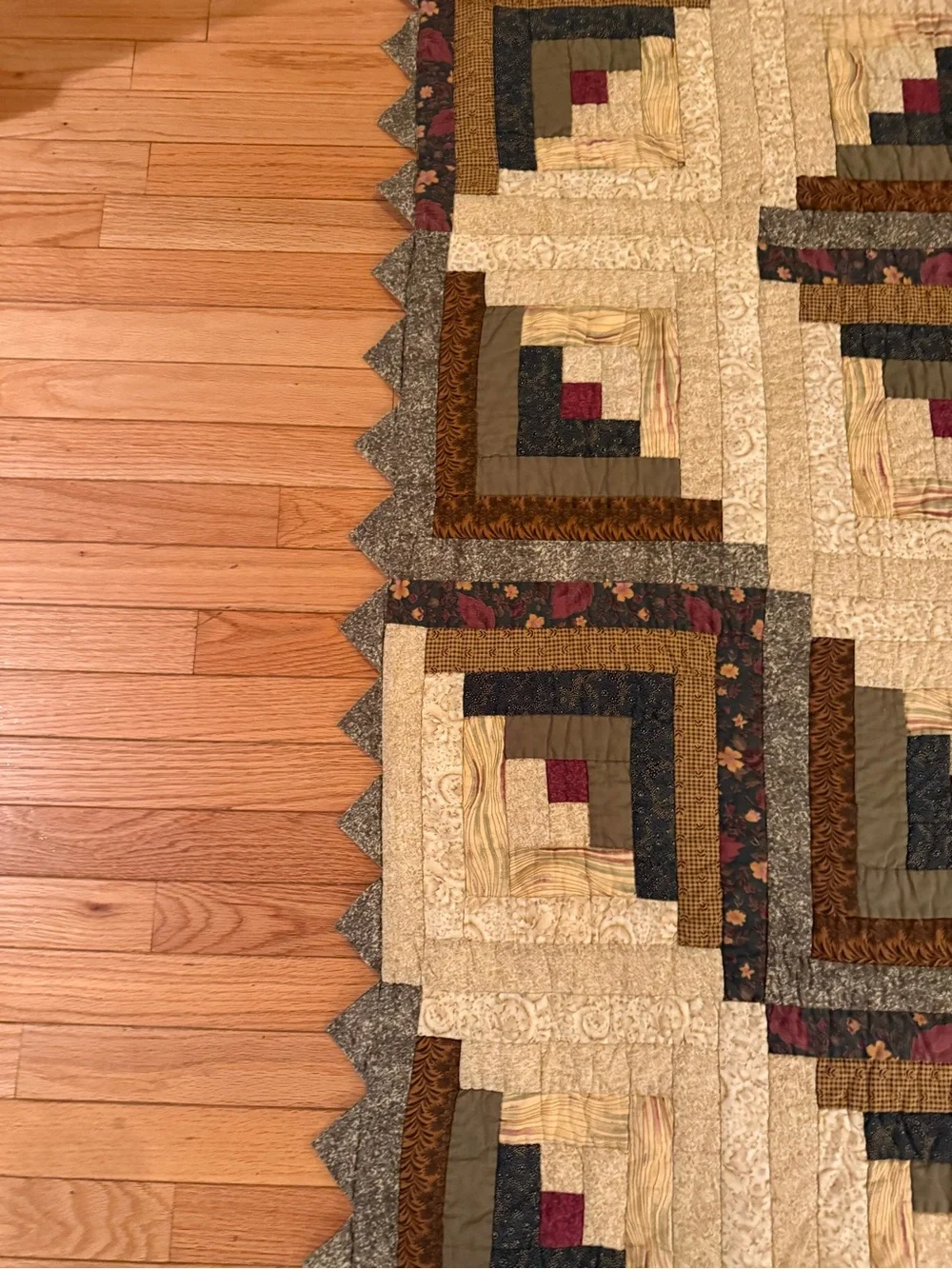 Donna Sharp Rustic Patchwork Log Cabon Quilt Bedspread 2 shams